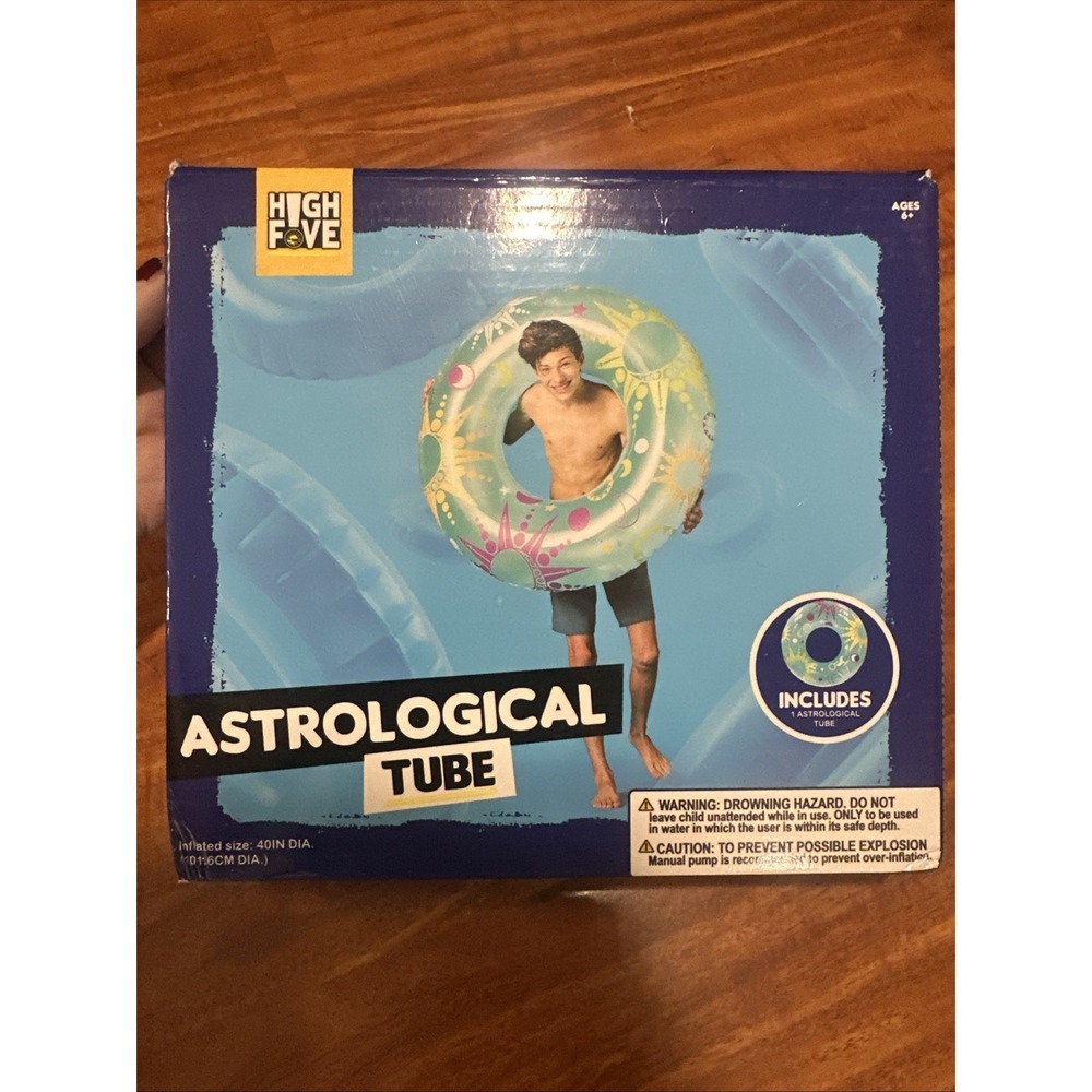 Inflatable ASTROLOGICAL Pool Float Tube‎ Ring 40" Diameter High Five NIB NEW
